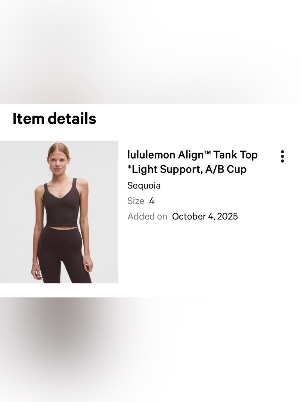 lululemon athletica Dark Brown Scoop-Back Sports Tank